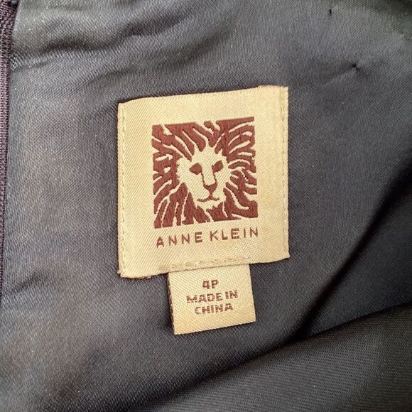 Anne Klein 4P Midi Sheath Dress Back Zipper Sleeveless Belt Satiny Lining - Picture 5 of 8